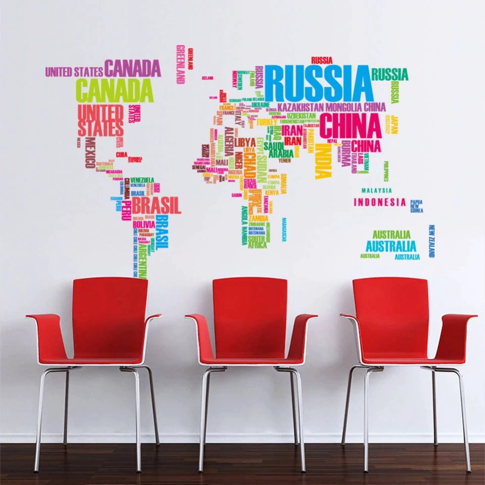 Sticker Mapa Países en colores