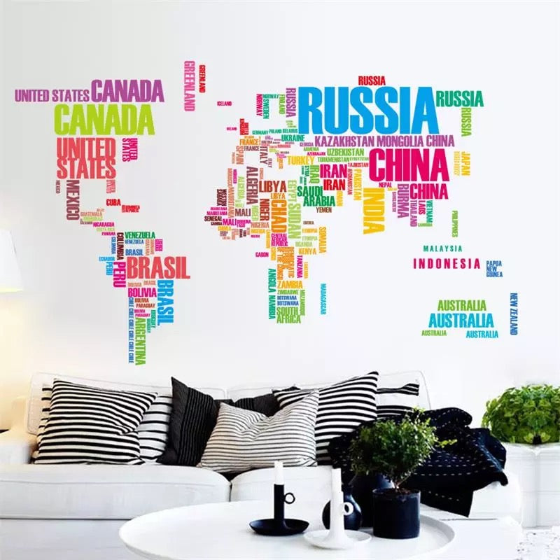 Sticker Mapa Países en colores