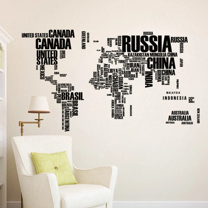 Sticker Mapa Países en negro