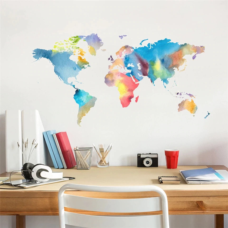 Sticker Mapa Multicolor
