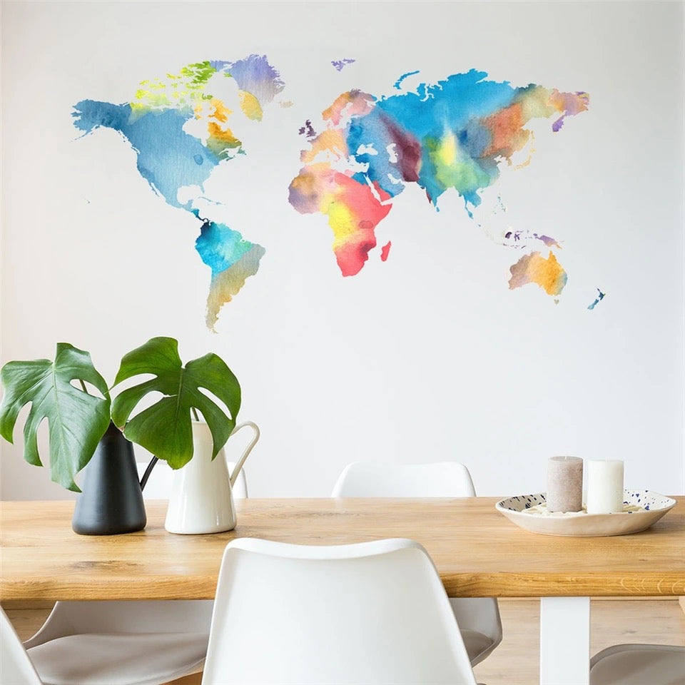 Sticker Mapa Multicolor