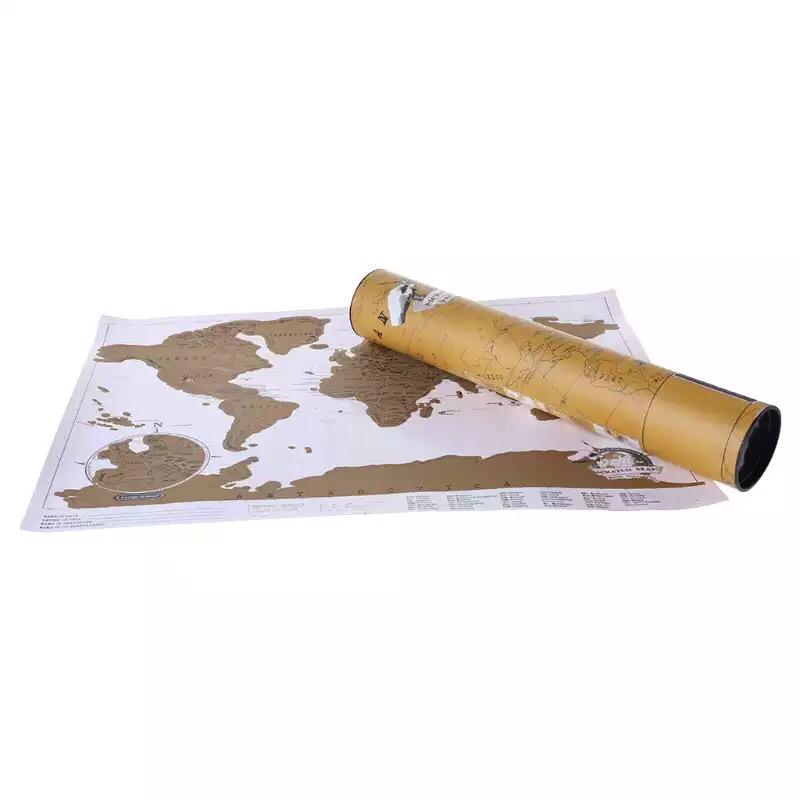 Mapa Mundi Raspable Dorado