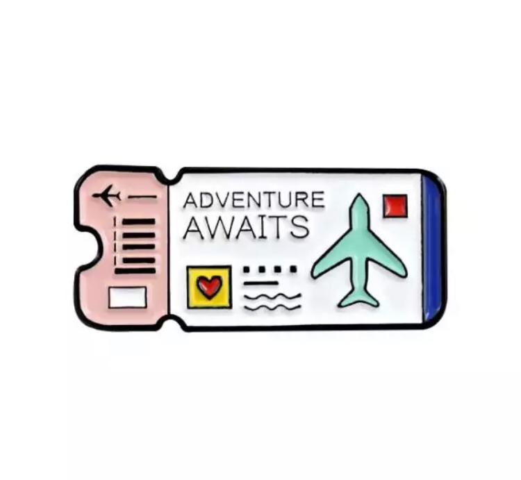 Pin Ticket de Avión - White