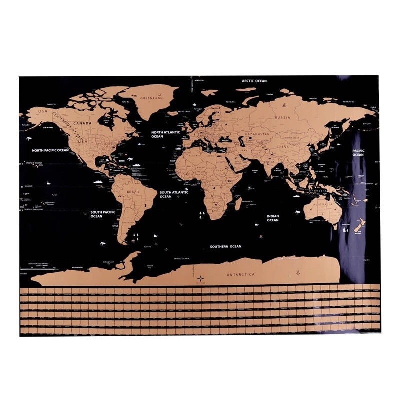 Mapa Raspable Con Banderas Del Mundo - 83x60 cm