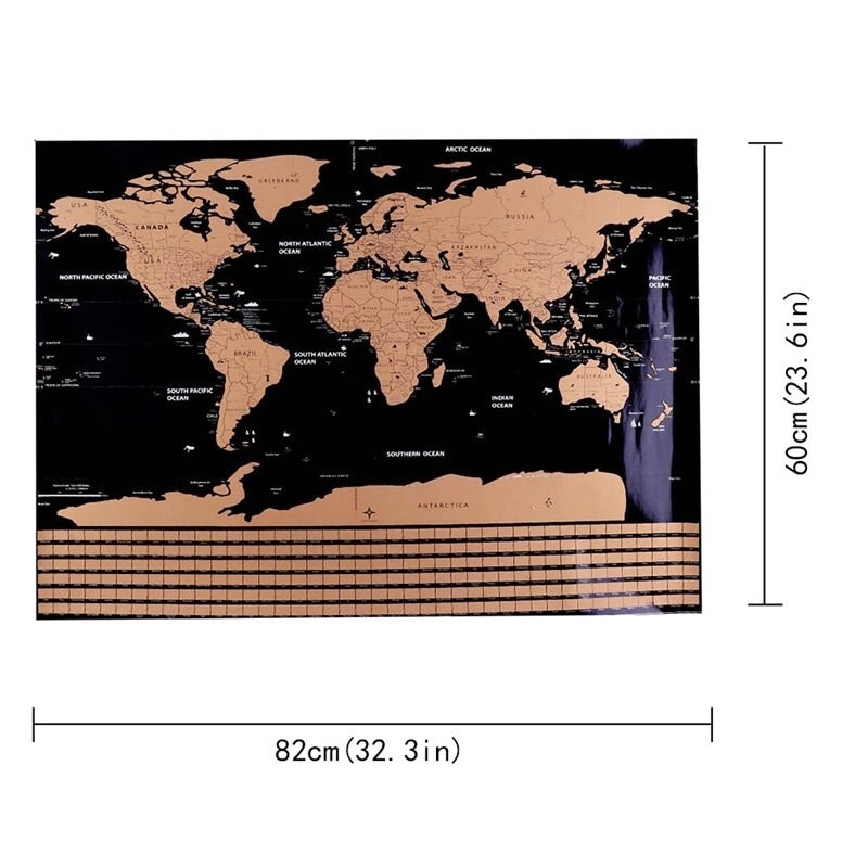 Mapa Raspable Con Banderas Del Mundo